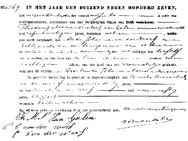 19070619 geb akte 569 Geertruida JA dv TMN v Galen - AJ vd Werf